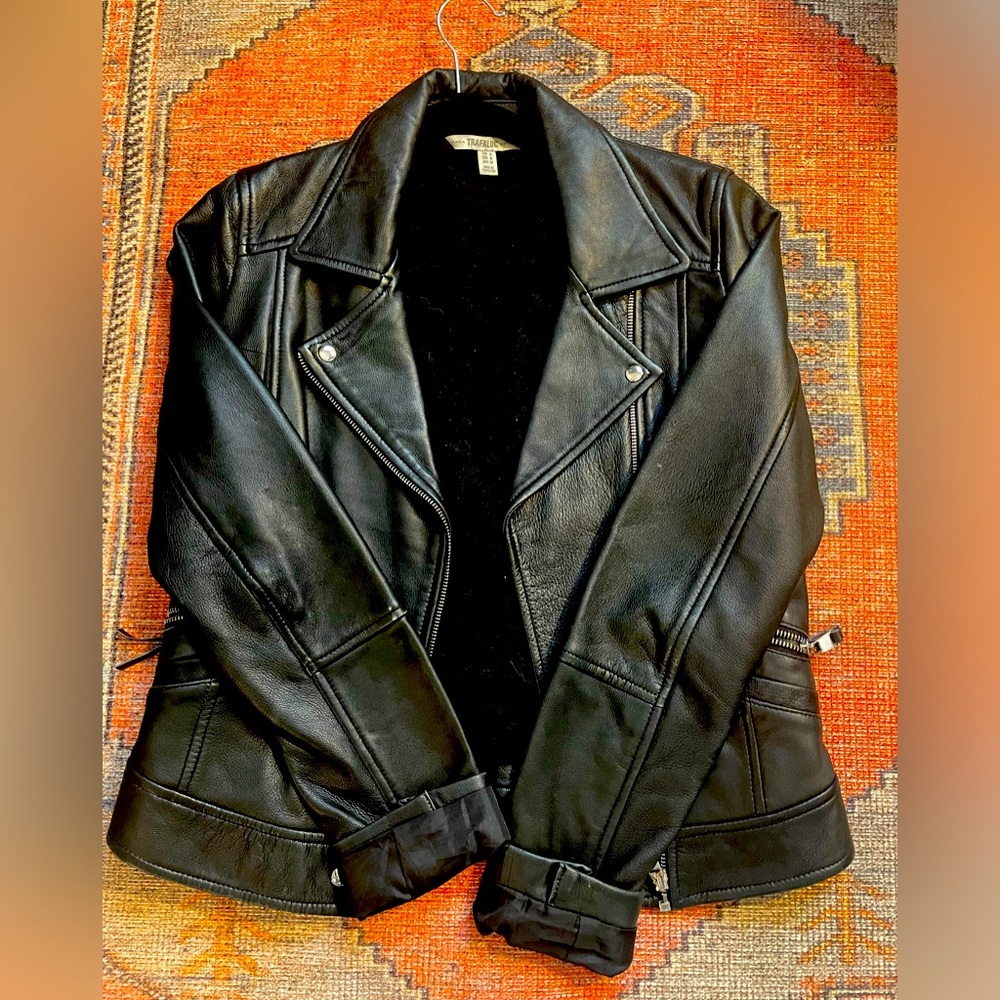 TRF Zara Faux Leather Biker Jacket